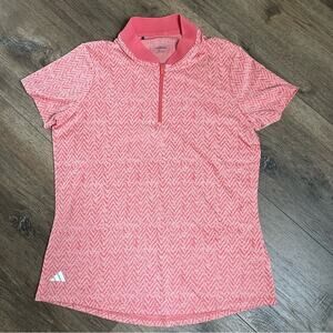 Adidas Women’s Ultimate365 Jacquard Golf Polo, Patterned, Eco-Friendly, Large